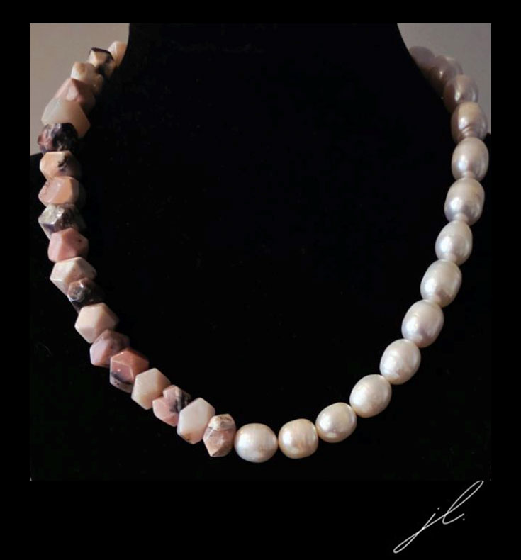 PINK OPAL PEARL NECKLACE - Image 4